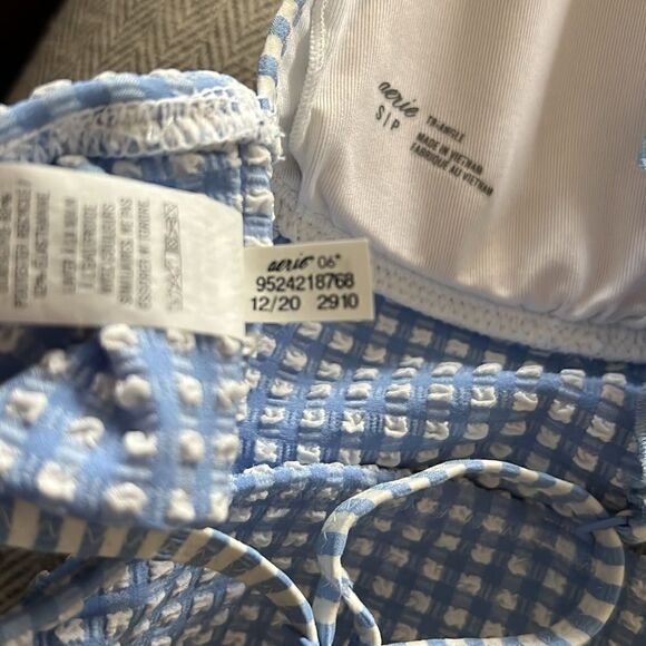 Aerie Plaid gingham ruffle bikini top Size Small - Picture 11 of 11